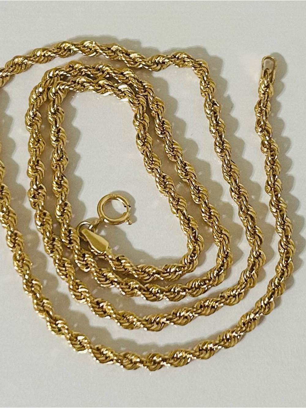 18K Classic Gold Rope Chain Necklace - 17.5”